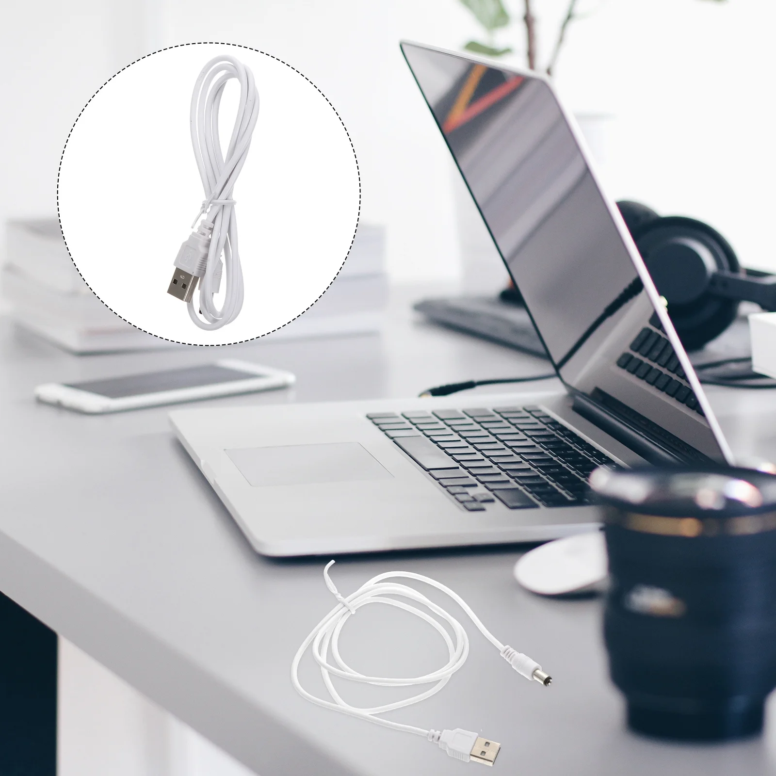 

10Pcs USB to Dc Charging Cable 5.5x2.1mm Replacement Cord High-Speed Cable Durable USB to Dc Replacement Cord