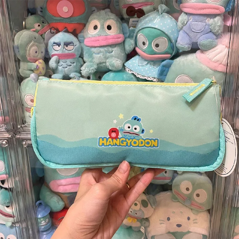 Sanrio Hangyodon-estuche de lápices Kawaii, suministros escolares de dibujos animados de Anime, bolsa de almacenamiento de papelería para