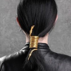 Schlange Haars pange Punk Gothic Metall drehbare Haar gummi für Frauen Haarschmuck Haarnadel Schmuck Haars pange Mädchen Pferdes chwanz Halter