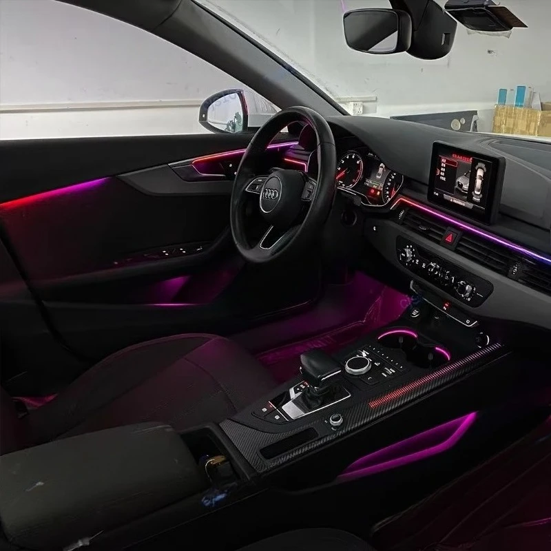 32 لون الضوء المحيط الزخرفية LED إضاءة الغلاف الجوي لـ A4 S4 B9 2017-2024 أضواء لوحة القيادة المحيطة