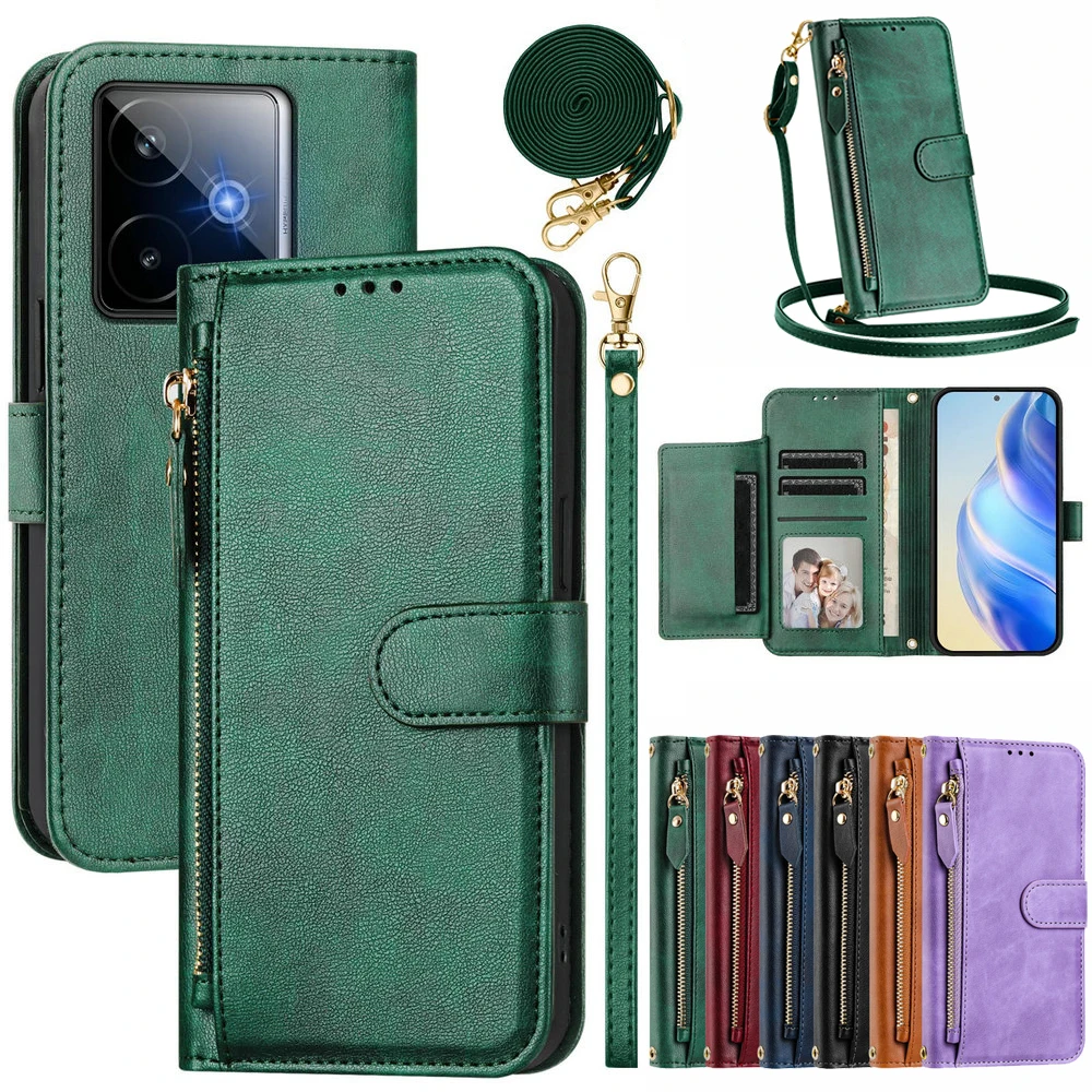 ل Realme GT 7T 7 T 5G Crossbody سستة محفظة جلدية الحال بالنسبة ممن لهم Realme GT7 برو سباق غطاء فاخر Realmi Neo7 Funda