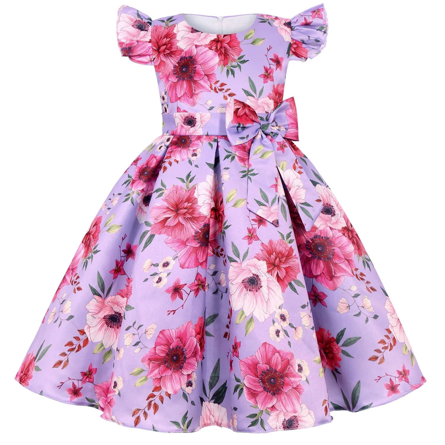 HETISO Girls Summer Dress New Floral Printed Baby Cotton Princess Dresses Children\'s Sweet Flower Wear 6 8 10 Years