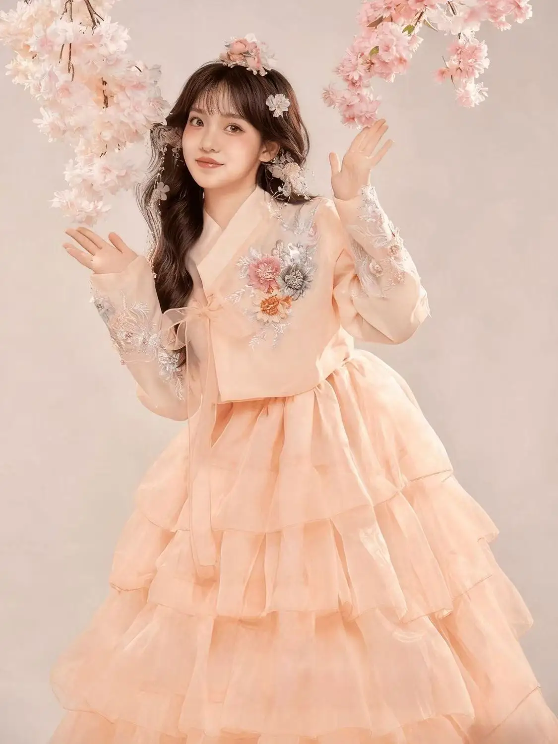 Autumn Winter Women's Hanbok National Style Korean Floral Clothing High-end Court Uniform Yanji Travel Wedding Female Hanbok