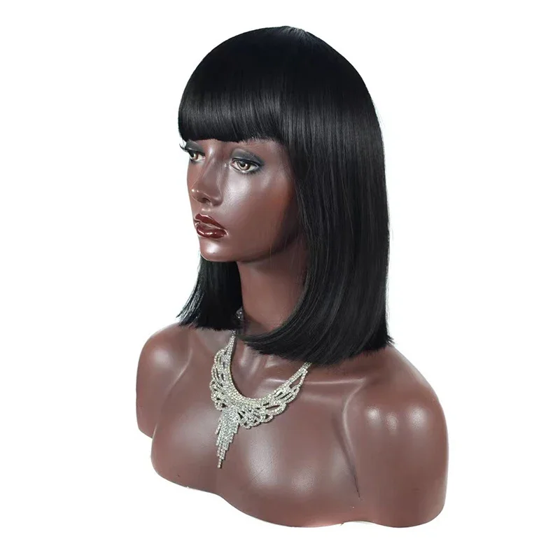 Wig Rambut Pendek Model Bob untuk Wanita, Cocok untuk Pesta, Pakaian, dan Acara Sehari-hari, Penutup Rambut Alami