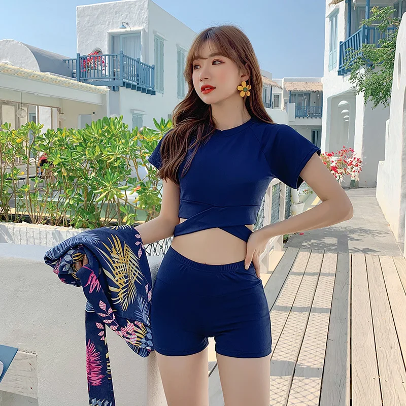 2026 New 3 Piece Swimsuit Women Tummy Control Slimming K Fashion Bathing Suit Sexy Conservative Hot Spring Wear
