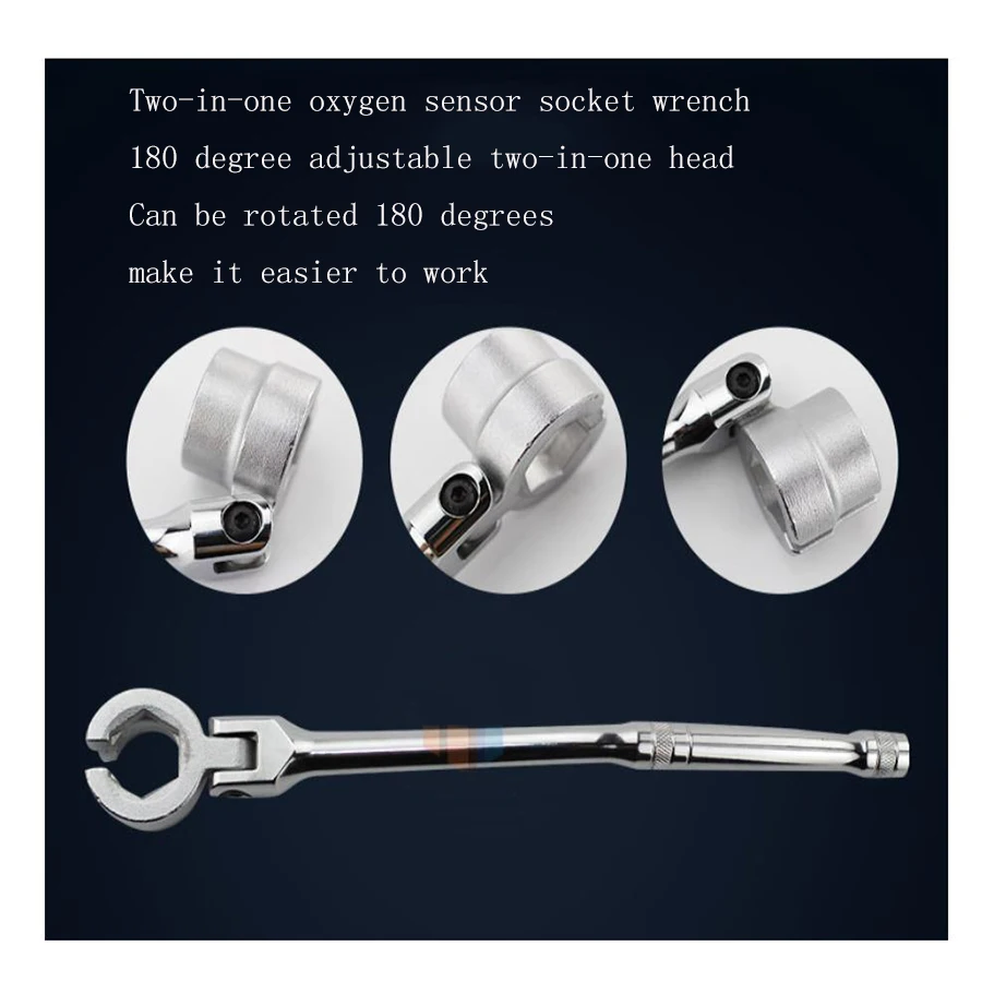 

Oxygen Sensor Socket Wrench Removal Tool 6 Angle, 12 Angle Two-in-one Wrench