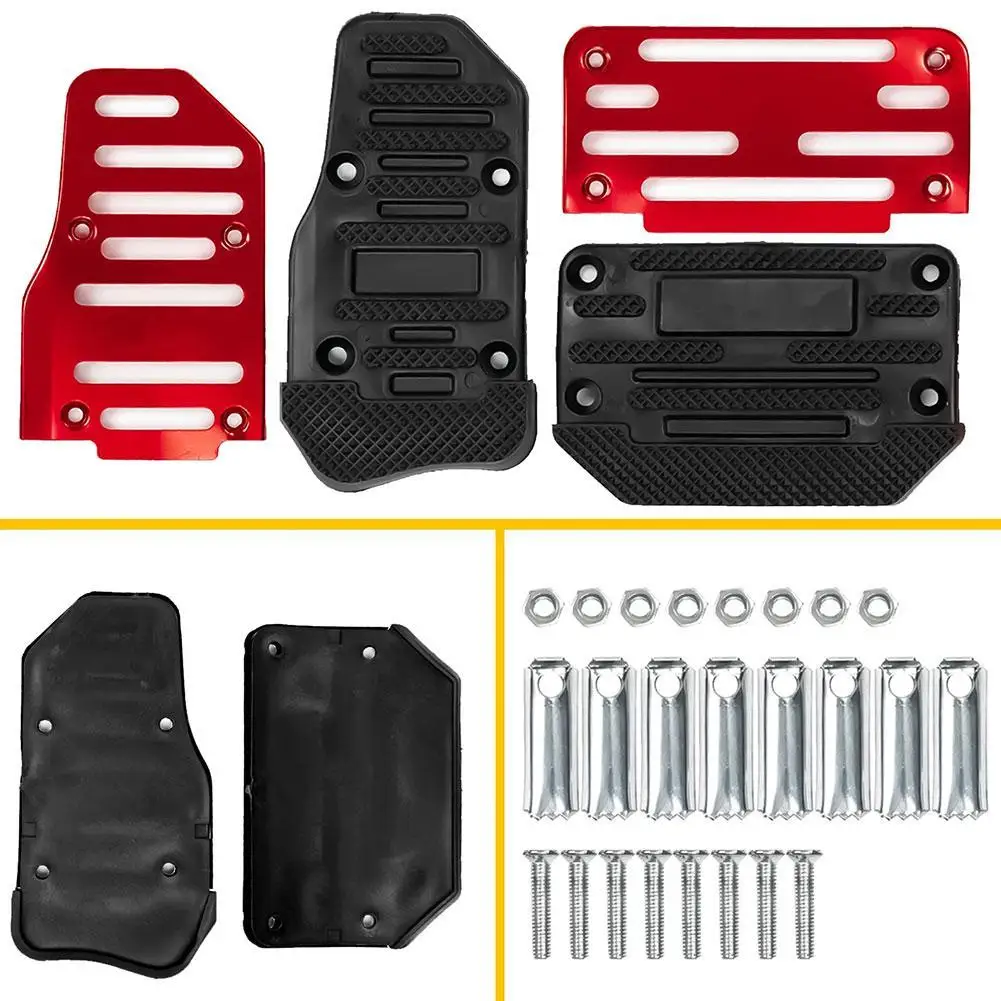 2PCS Universal Anti-skid Pedal Car Pedals Set Kit Aluminum Alloy Non-slip Foot Brake Cover Manual Transmission Car Accessories