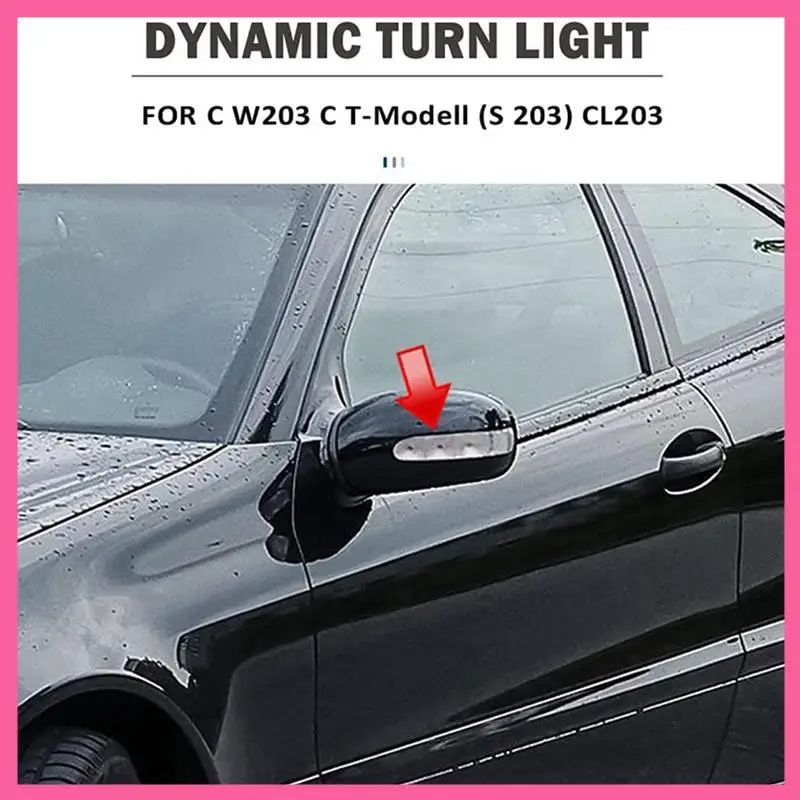 

ABNM 1 Pair Flowing Turn Signal Mirror Indicator Mirror Light LED Dynamic Light Auto ABS For Mercedes W203 S203 CL203