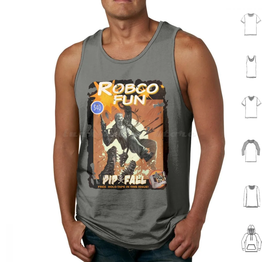 Robco Fun Tank Tops Vest Sleeveless 4 Robco Magazine Nuclear Bethesda 101 Vintage Game Geek Nerd Gamer