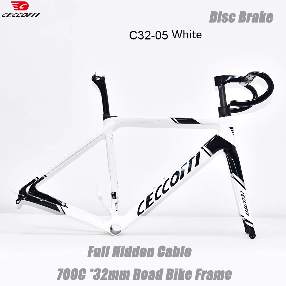 

Ceccotti RF32 Model Disc Brake Road Bike Frame Fit T47 thread BB Carbon frame Full Hidden Cable Frame With Handlebar