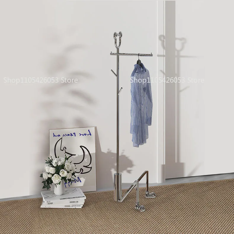 Floor-to-ceiling coat rack Metal stainless steel entrance hanger Bedroom hanger Light luxury