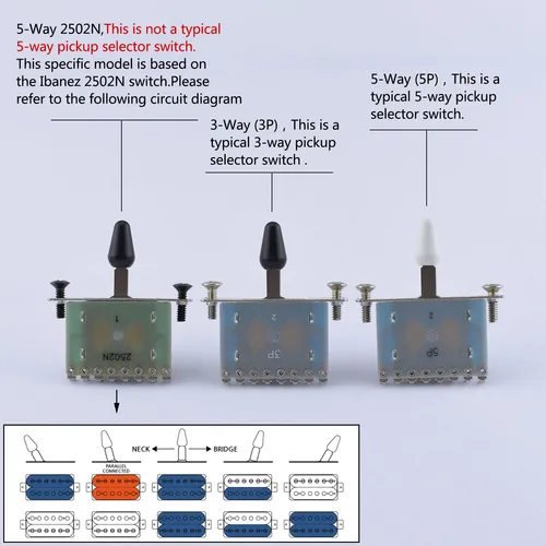 Imagen 2 del producto Interruptor selector de pastilla de guitarra eléctrica Alpha genuino de 5 vías / 3 vías / 2502N - KR (origen)