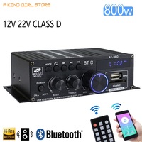 AK380 800W Bluetooth Amplifier HiFi Audio Karaoke Home Theater Amplifier 2 Channel Power Class D Amplifier USB SD AUX Brand New