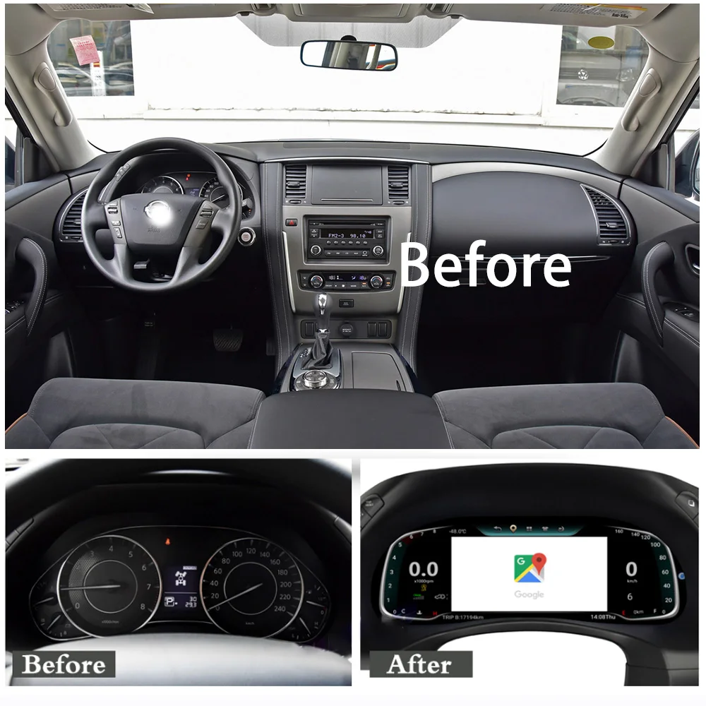 Car LCD Instrument Dash Panel Board Meter Screen For Nissan Armada Patrol Y62 2016 2017 2018 2019 2020 2021 2022 Linux OS System