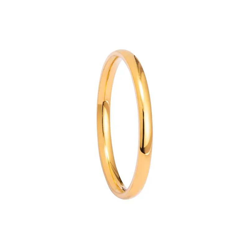2024 Classic Wide Chunky Ring for Men, Gold Color, Silver Color, Black Stainless Steel Male Ring, Alliance Wedding Jewelry, 2mm
