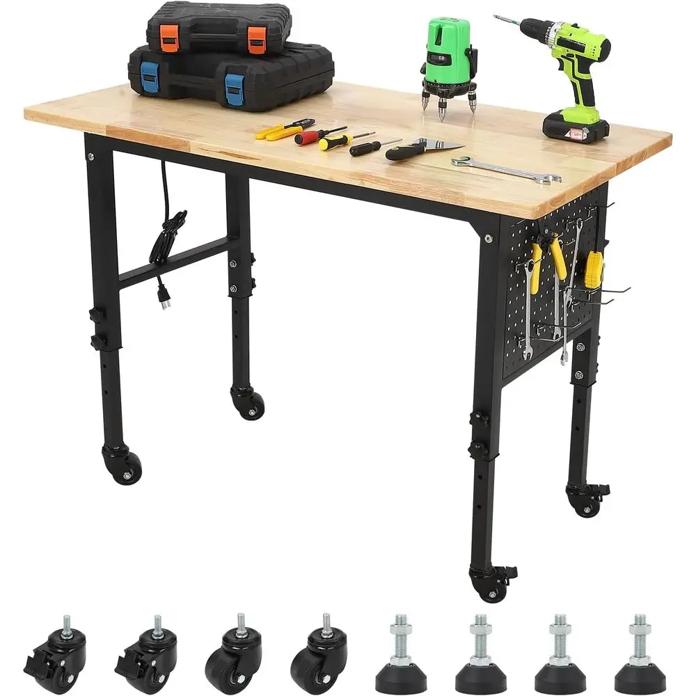 

Portable 40 Garage Workbench with Adjustable Height and 2000Lbs Capacity for Heavy-Duty Use