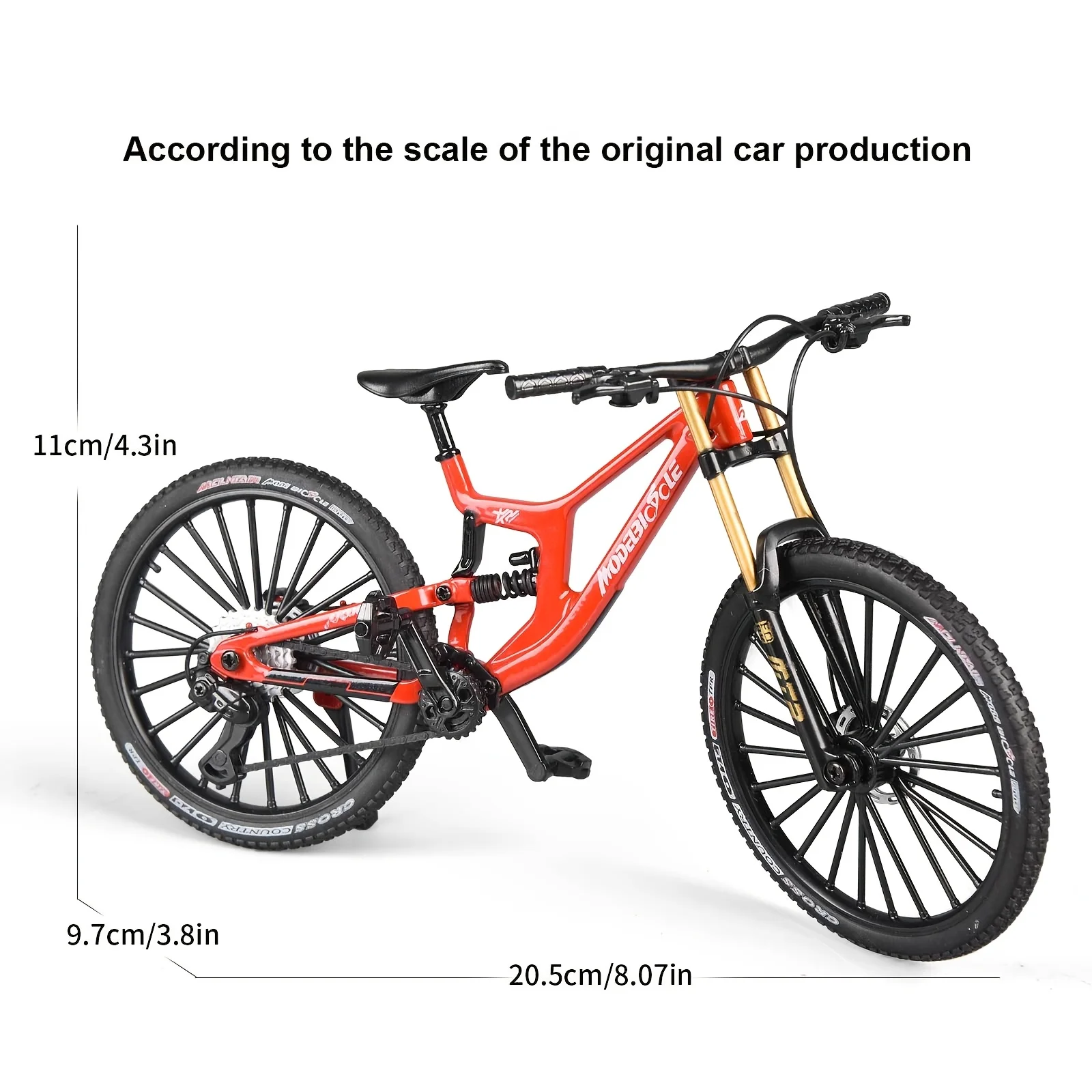 1:8 Scale Mini Alloy Finger Mountain Bike - Diecast Simulation Toy with Shock Absorption for Collection
