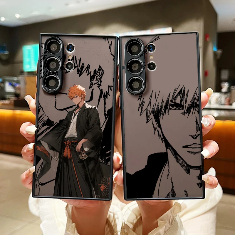 K-Kurosaki I-Ichigo Anime Cartoon Frosted Translucent For Samsung Galaxy S24 S23 S22 S21 S20 FE S10 S9 S8 Plus Ultra Pro 5G