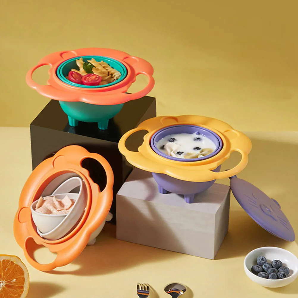 

Rotary Lion 360 Rotate Balance For Kids Spill Resistant Children Feeding Bowl Toddler Training Bowl Safe Material
