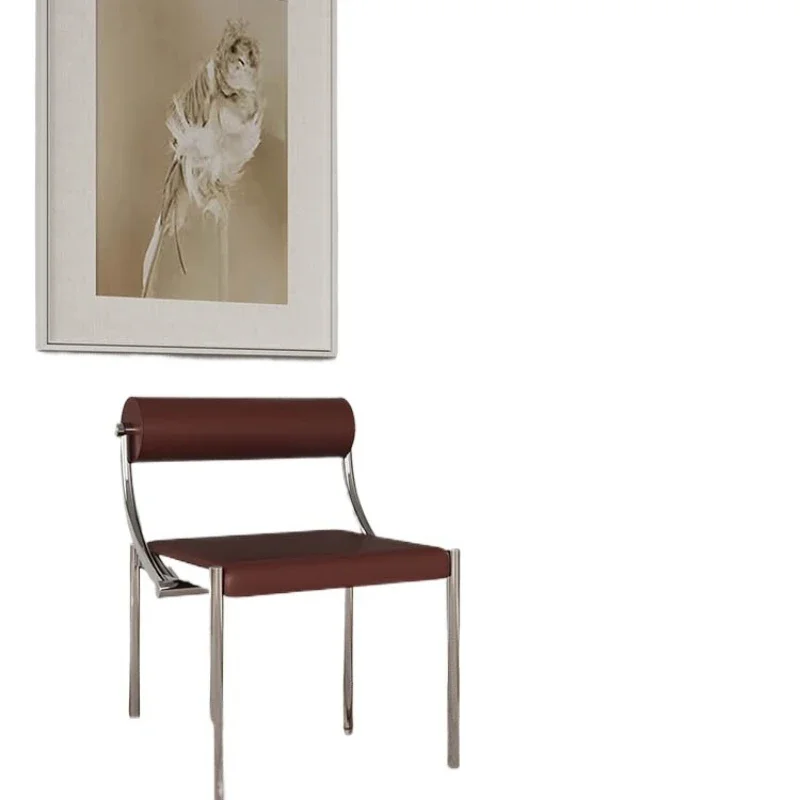 كرسي طعام مصمم، كرسي على الطراز القديم، كرسي دراسة من الفولاذ المقاوم للصدأ، كرسي طعام لغرفة النموذج #1