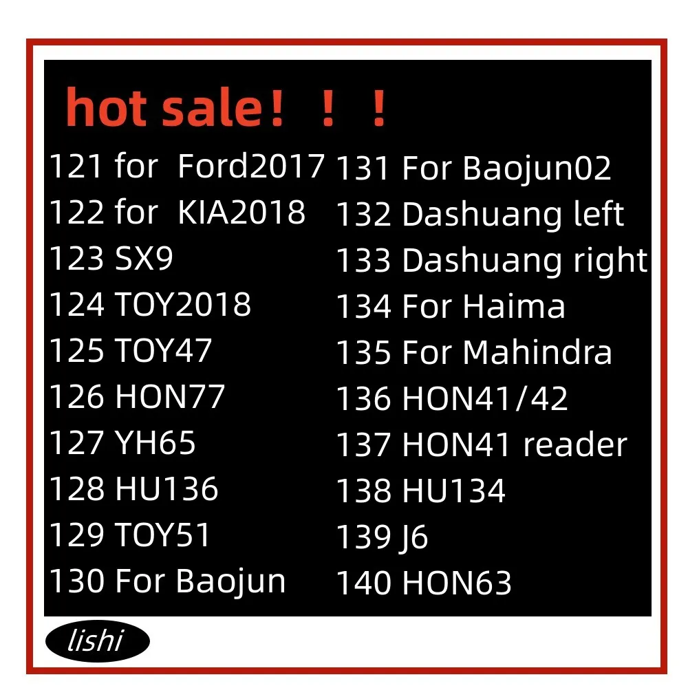 

121-140 Lishi 2 In 1 2in1 Tool for Kia2018 SX9 TOY2018 TOY47 HON77 YH65 HU136 TOY51 HON41 HU134 HON63 for Ford2017 for Mahindra