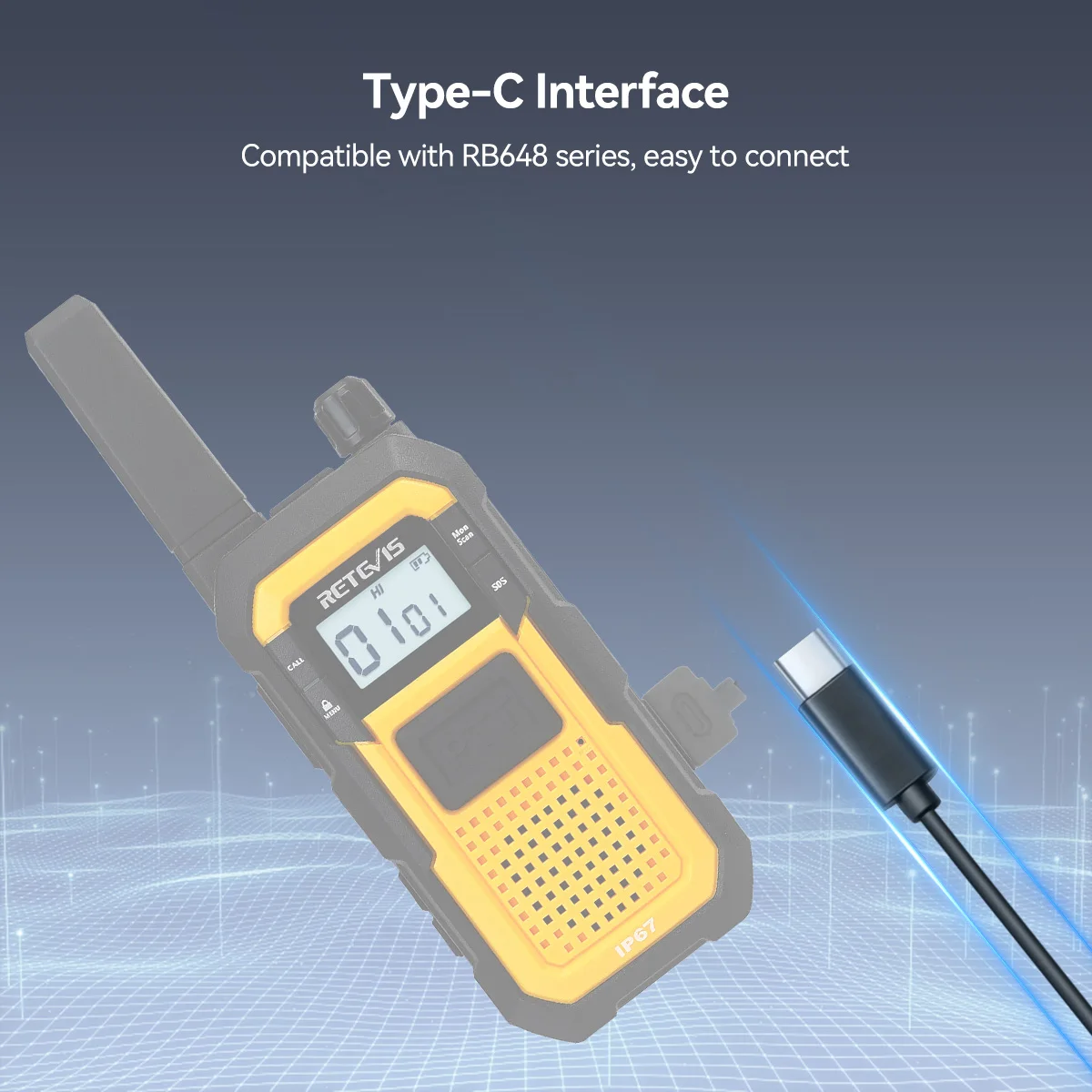 Retevis PC48 RB48 Walkie Talkie USB-Programmierkabel Typ C unterstützt Windows7/XP/10/11 Radiozubehör für Retevis RB648 Plus – Detail 4