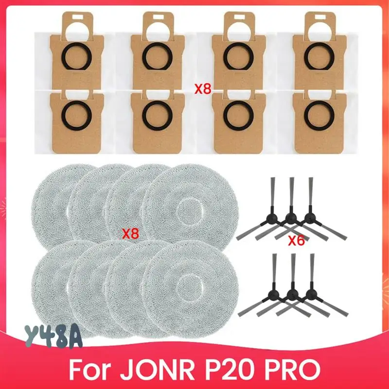 

For JONR P20 PRO Robot Vacuum Cleaner Side Brush Mop Cloth Dust Bag Replacement Parts-Y48A