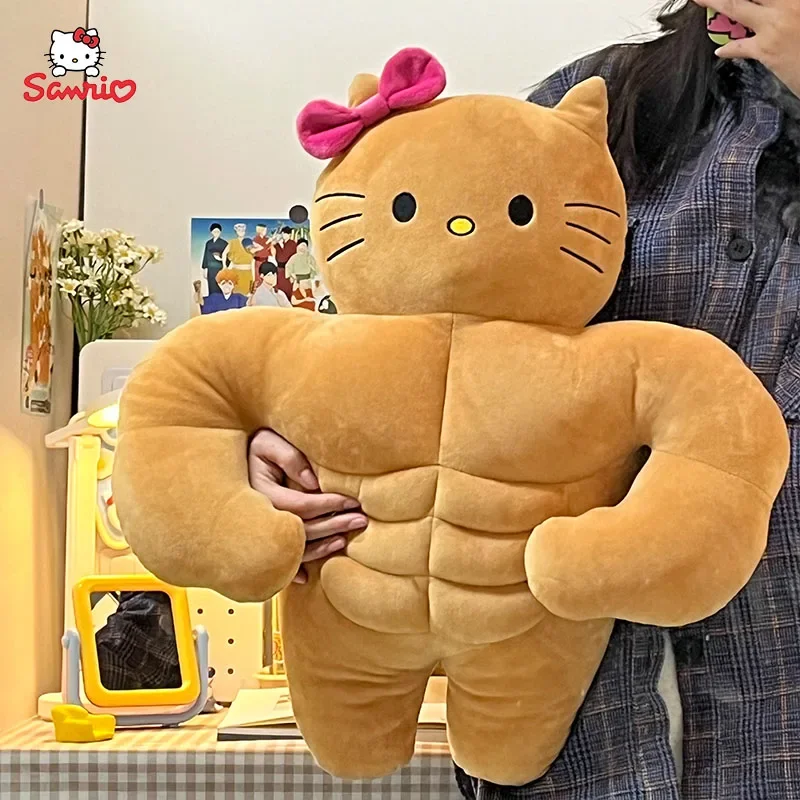 

Sanrio Kawaii Hello Kitty Muscle Plush Funny Chest Muscle Abdominal Boyfriend Pillow Pom Pom Purin Doll Plush Christmas Gift