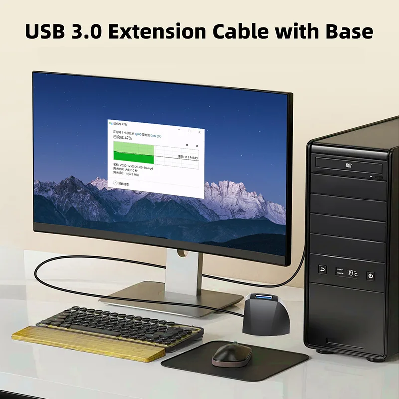 USB 3.0 تمديد حوض قاعدة كابل سطح المكتب USB 3.0 ذكر إلى أنثى تمديد الحبل USB 3.0 موسع كابل لمحور الشبكة u-DisK