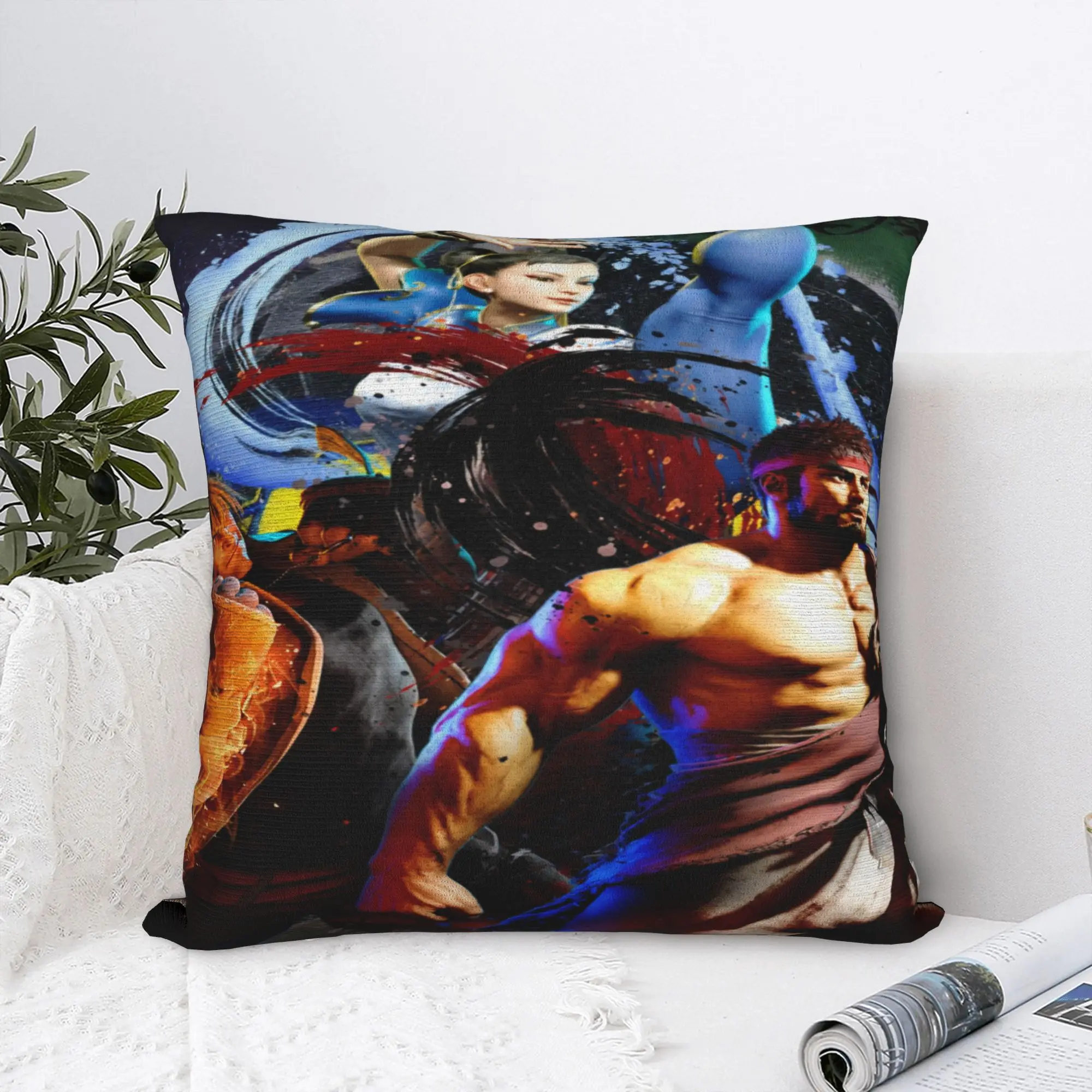 Streets Fighters Pillowcases Stuff Printing Cushion Cover  Throw Pillow Cover Bedroom Decoration Zipper Multi-Size