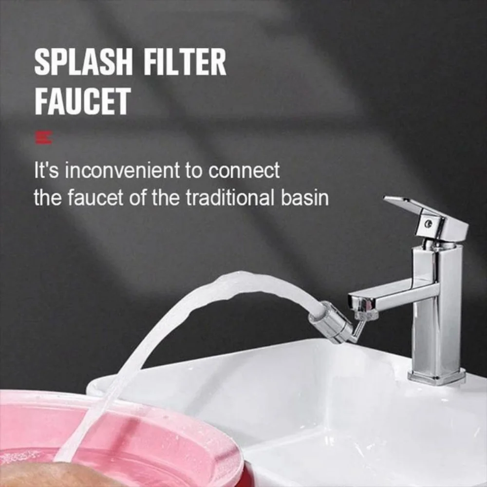 720° Tap Aerator Splash-proof Faucet Sprayer Head Water Saving Plastic Splash Tap Head Sink Wash Basin Tap Extender Adapter