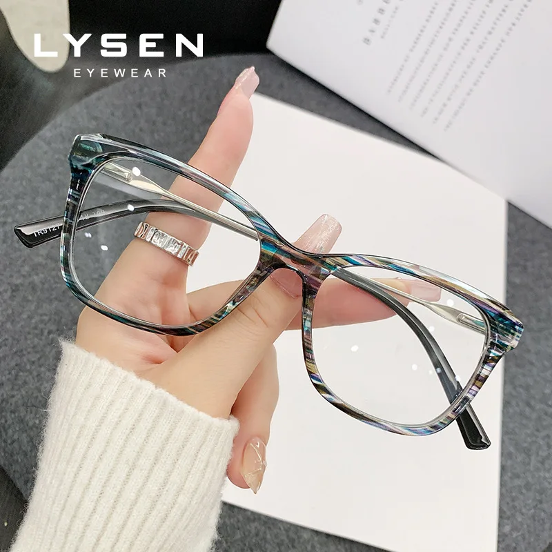 LYSEN موضة مستطيلة النساء قصر النظر النظارات الطبية اللونية مكافحة نظارات الضوء الأزرق نظارات القراءة التقدمية #4