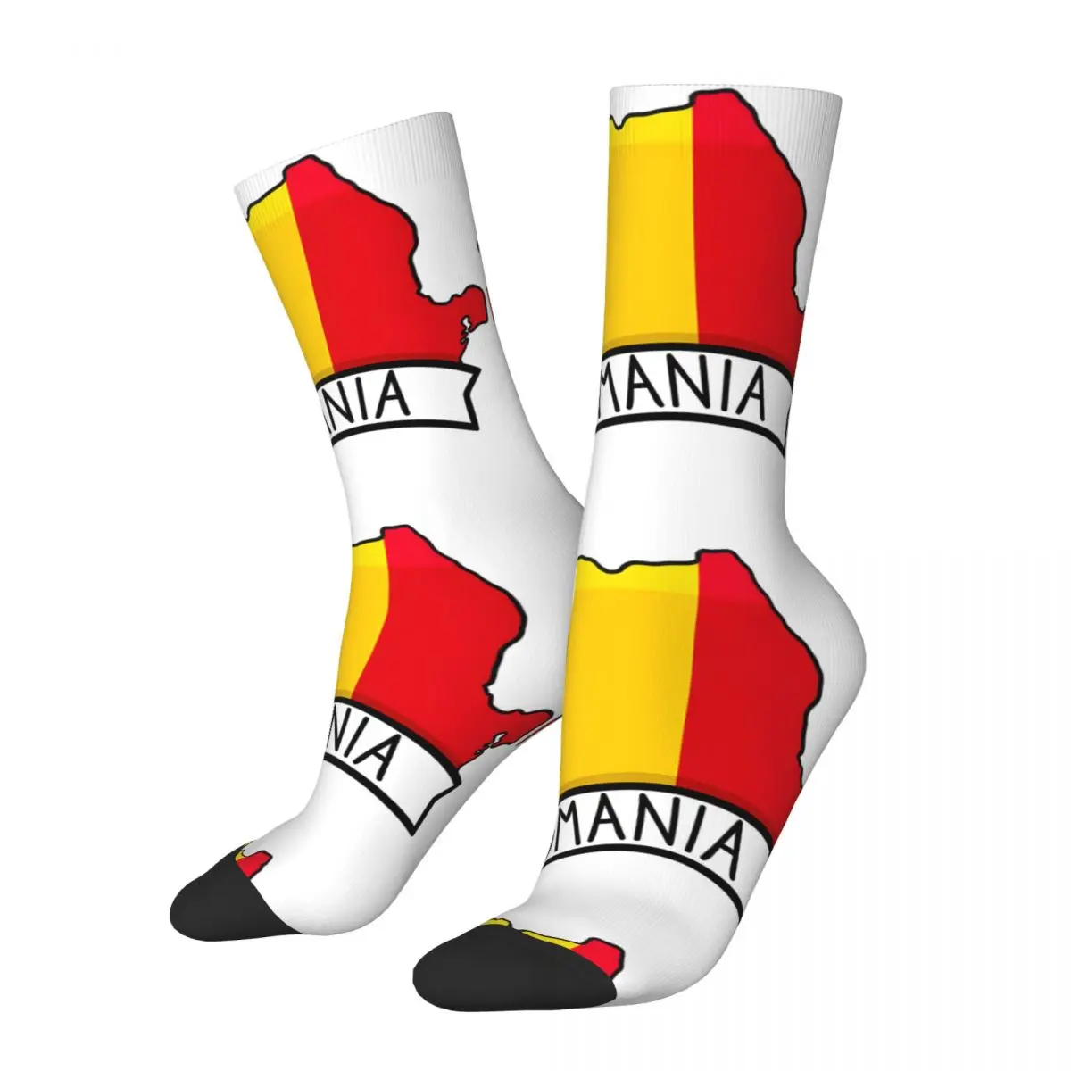 

Crazy compression Romania Map Sticker Sticker Sock for Men Vintage Europe Quality Pattern Crew Sock Casual