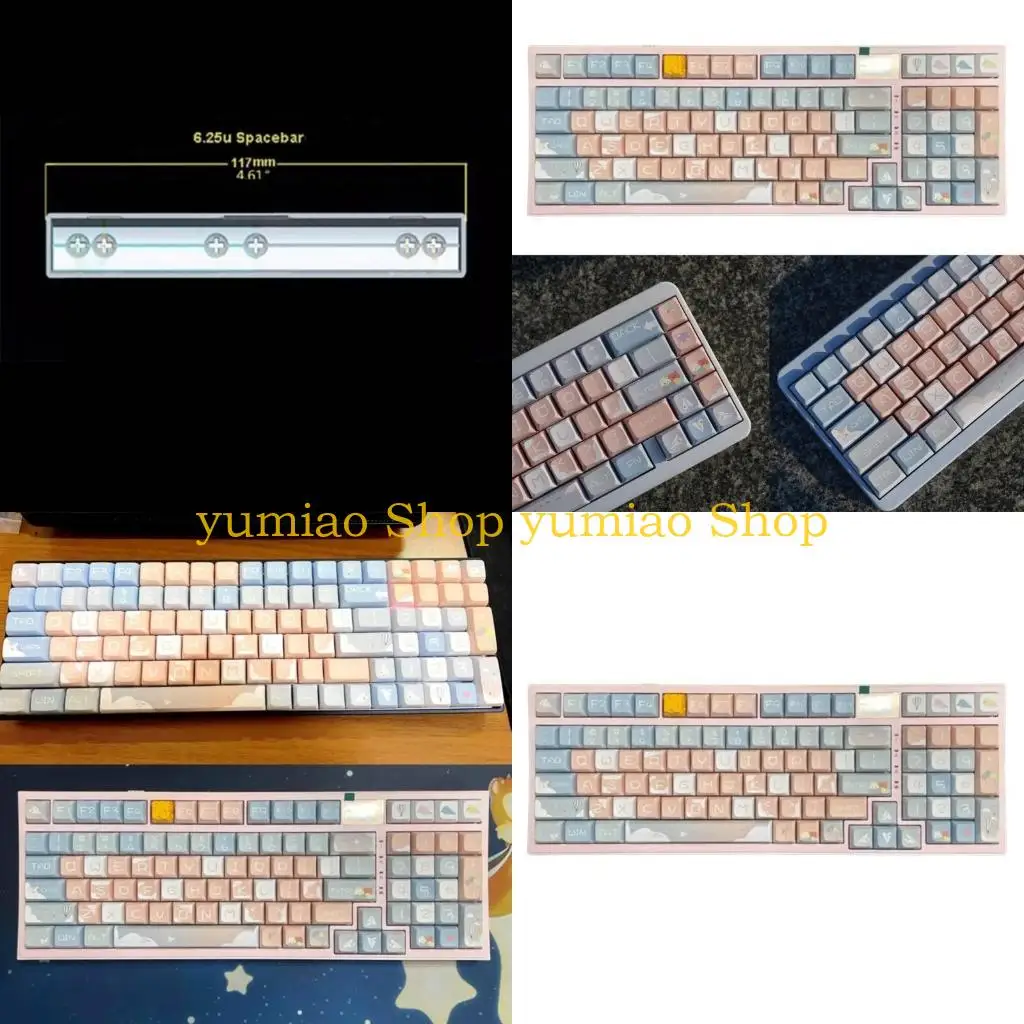 587B PBT Keycaps Set Paper Plane Theme Keycap XDA Profile for 61/ 104 108 Layouts Mechanical Game Keyboards Keycaps