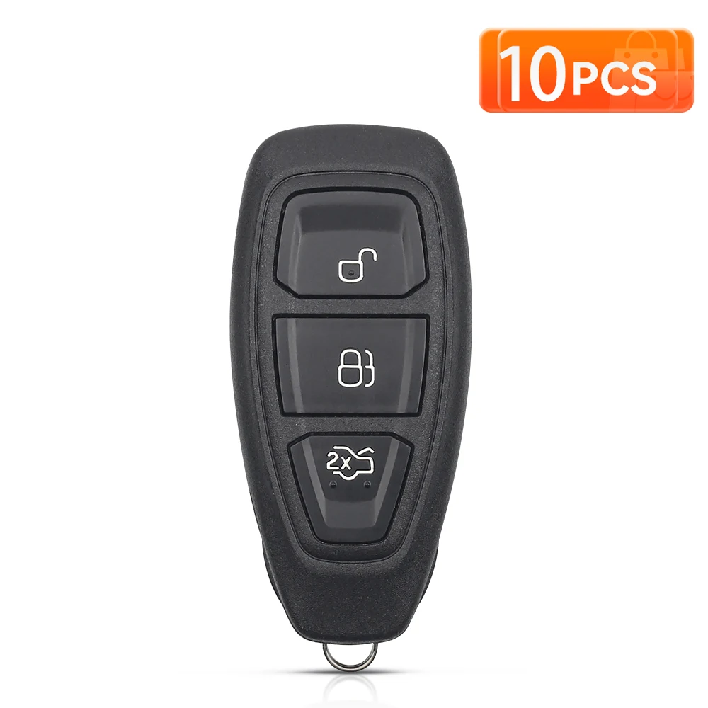 

KEYYOU, 10 шт., новинка для Ford Focus C-Max Mondeo Kuga Fiesta Focus, титановый брелок для ключей, 3 кнопки, чехол для дистанционного смарт-ключа