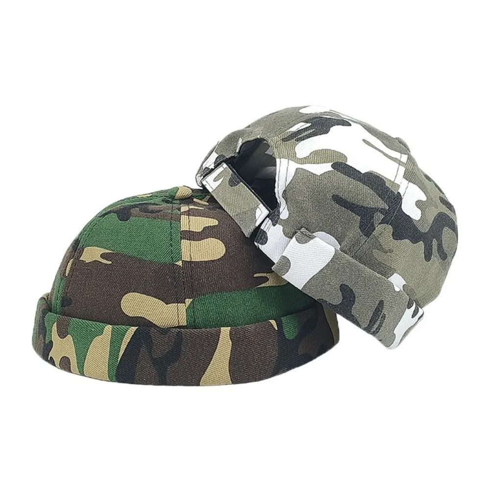 Unisex Melon Skin Hat Adjustable Hip Hop Docker Cap Brimless Beanie Hat Outdoor