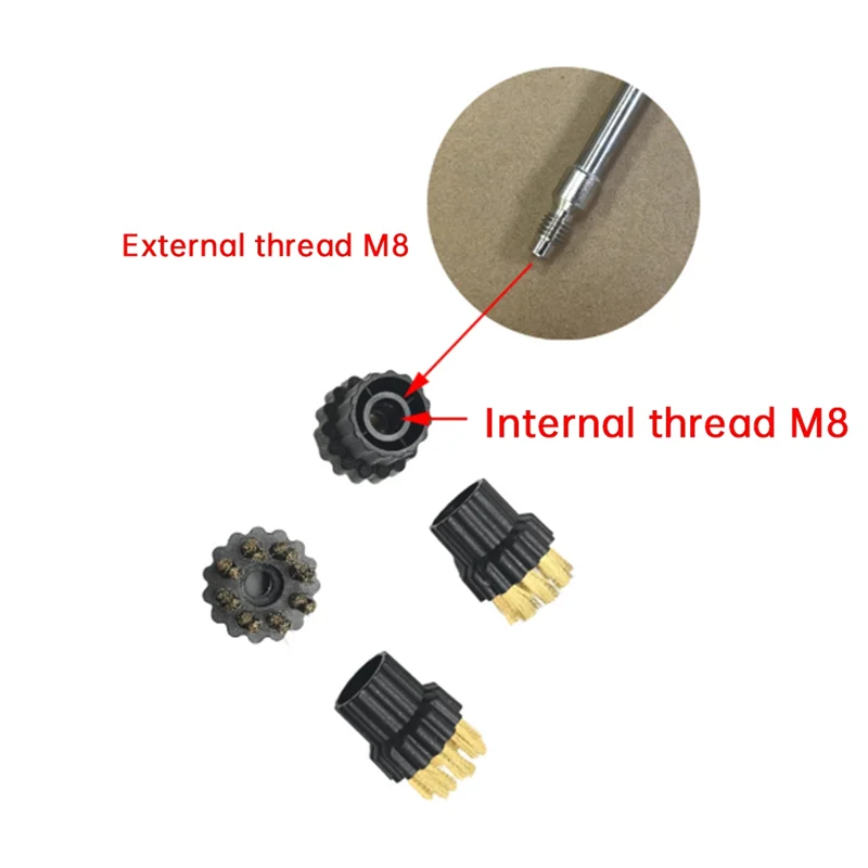

M8 Steamer Nozzle Brushes Head Replacement Attachments For Hard Surface Brush Head Steam Cleaner Accessories