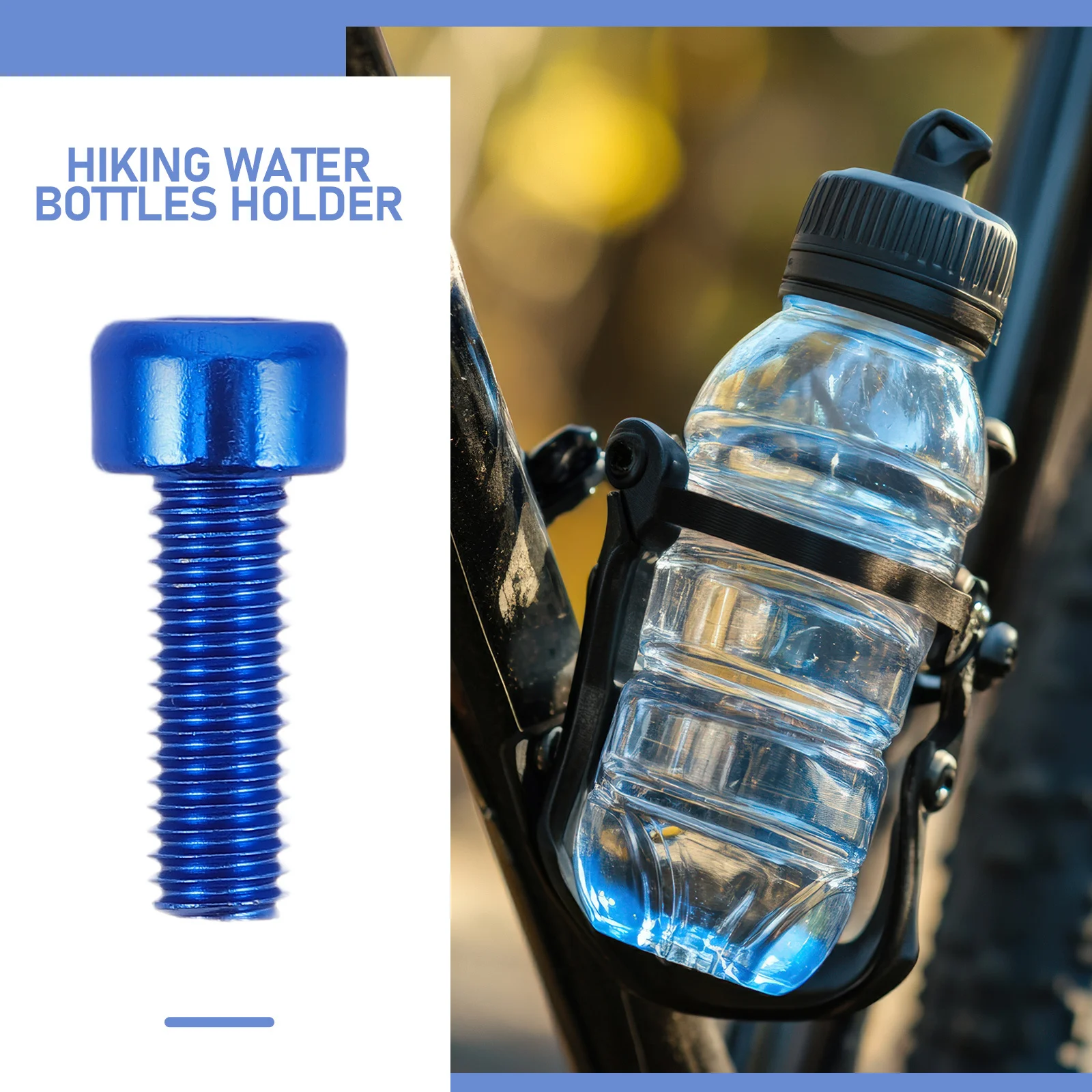 4Pcs M5x15mm Aluminum Alloy Bicycle Screws Blue Universal Bike Bottle Cage Bolts for Mountain Road Fixed Gear Folding Bikes