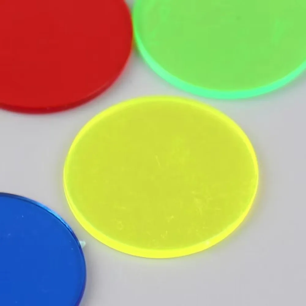 100Pcs New Plastic Round Counting Chips Colorful Lightweight Game Tokens Transparent Math Learning Resources Party Game