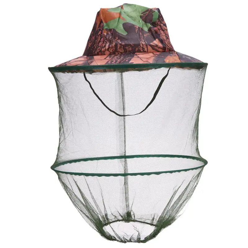 Camouflage Fishing Hat Bee Keeping Insects Mosquito Net Prevention Cap Mesh Fishing Cap Outdoor Sunshade Lone Neck Head Cover