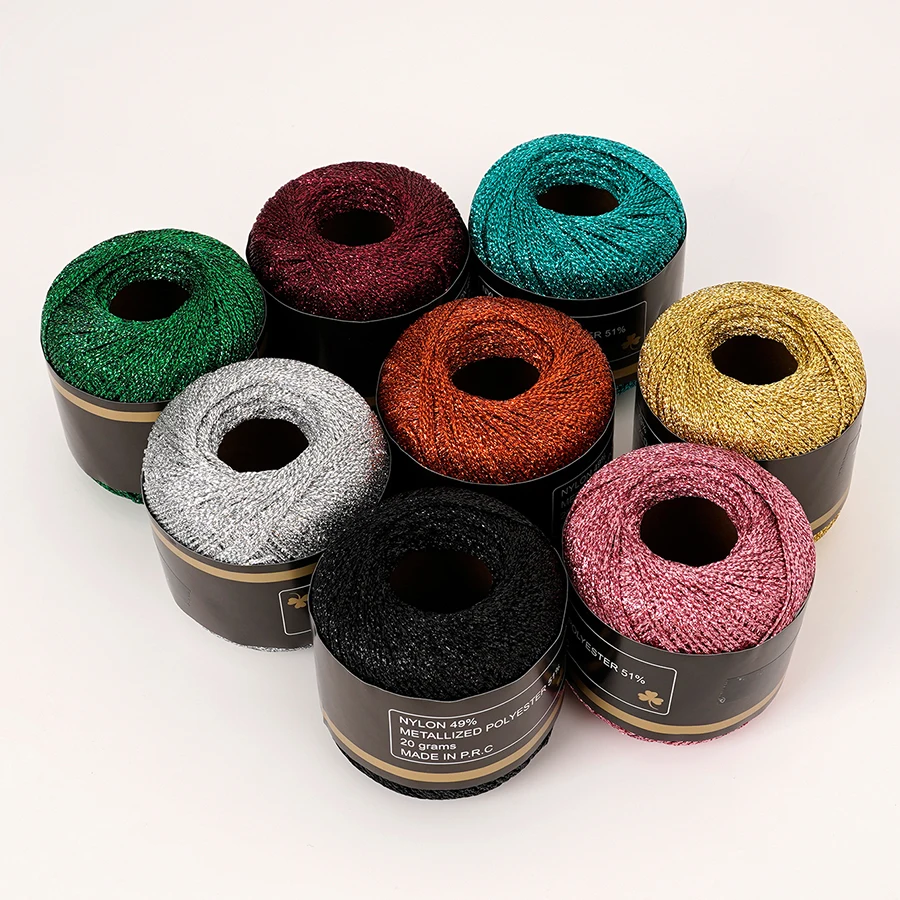 1mm Dyeing Gold And Silver Thread for DIY Crochet Knitting Yarn Weaving - Suitable for Bag Hat Round Weaving