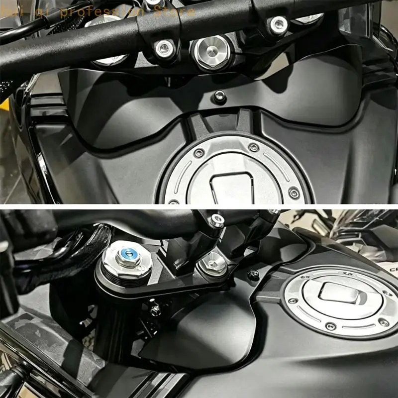 Schwarze Windabweiserplatte, PETG-Motorrad-Cockpit-Ersatzzubehör mit Befestigungsloch und passgenauer Optik für Road H8WE – Detail 3