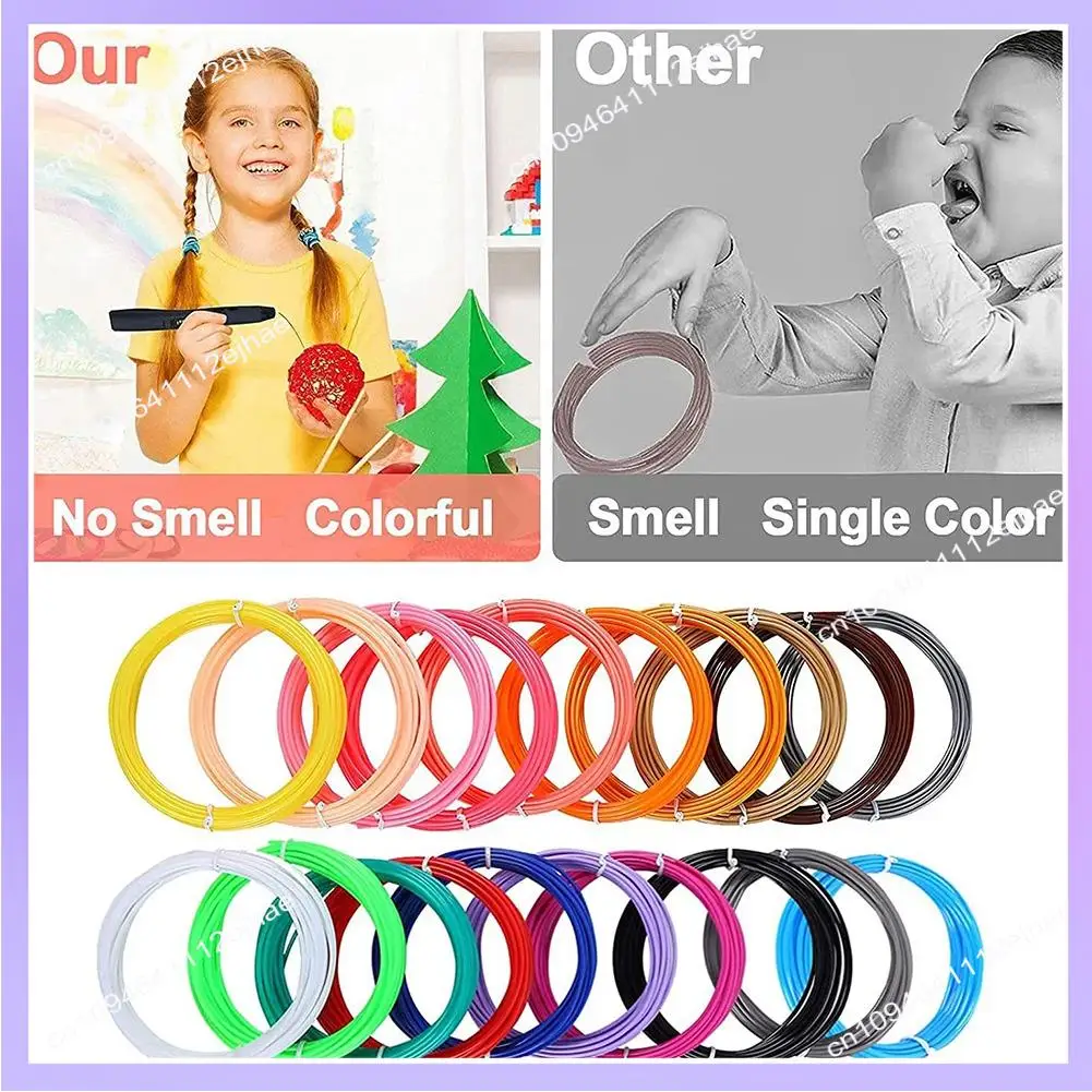 N83R 3D Pen Filament PLA Refills 20 Colors, 16 Ft Per Color Total 320 Ft 1.75Mm Premium Filament For 3D Printing Pen Comes