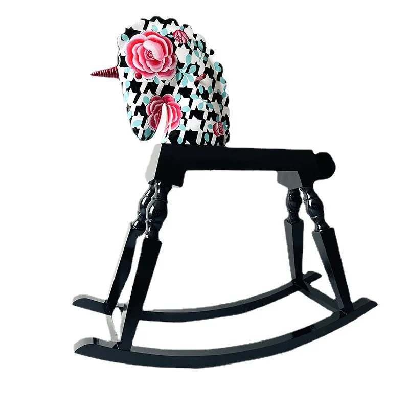 

Rocking horse handicraft ornament shelf hotel soft decoration