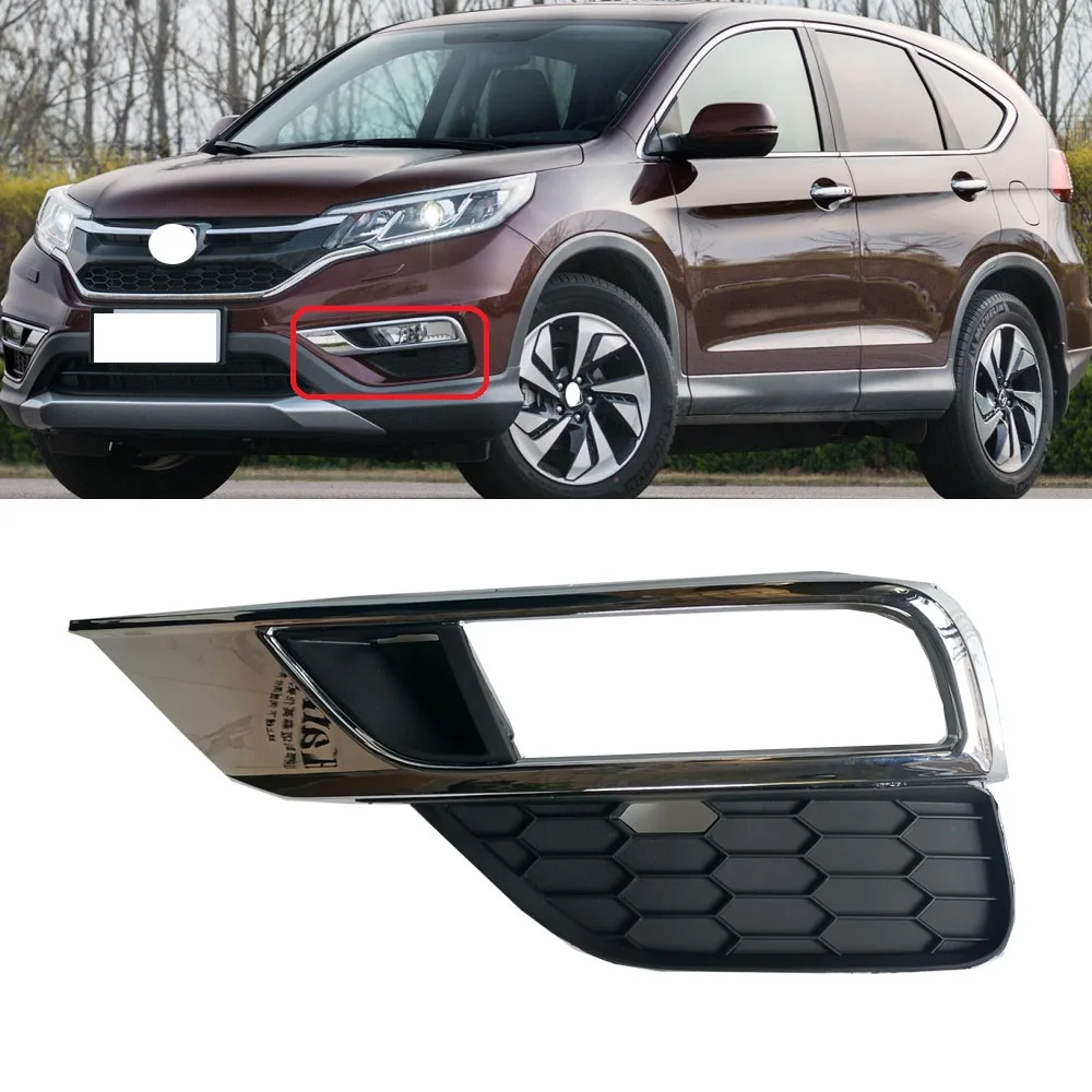 Roavia Front Bumper Fog Light Cover Hood Trim Chroming For Honda CR-V CRV 2015 2016 RM1 RM2 RM3 RM4 FogLamp Cap Fog Lamp Frame