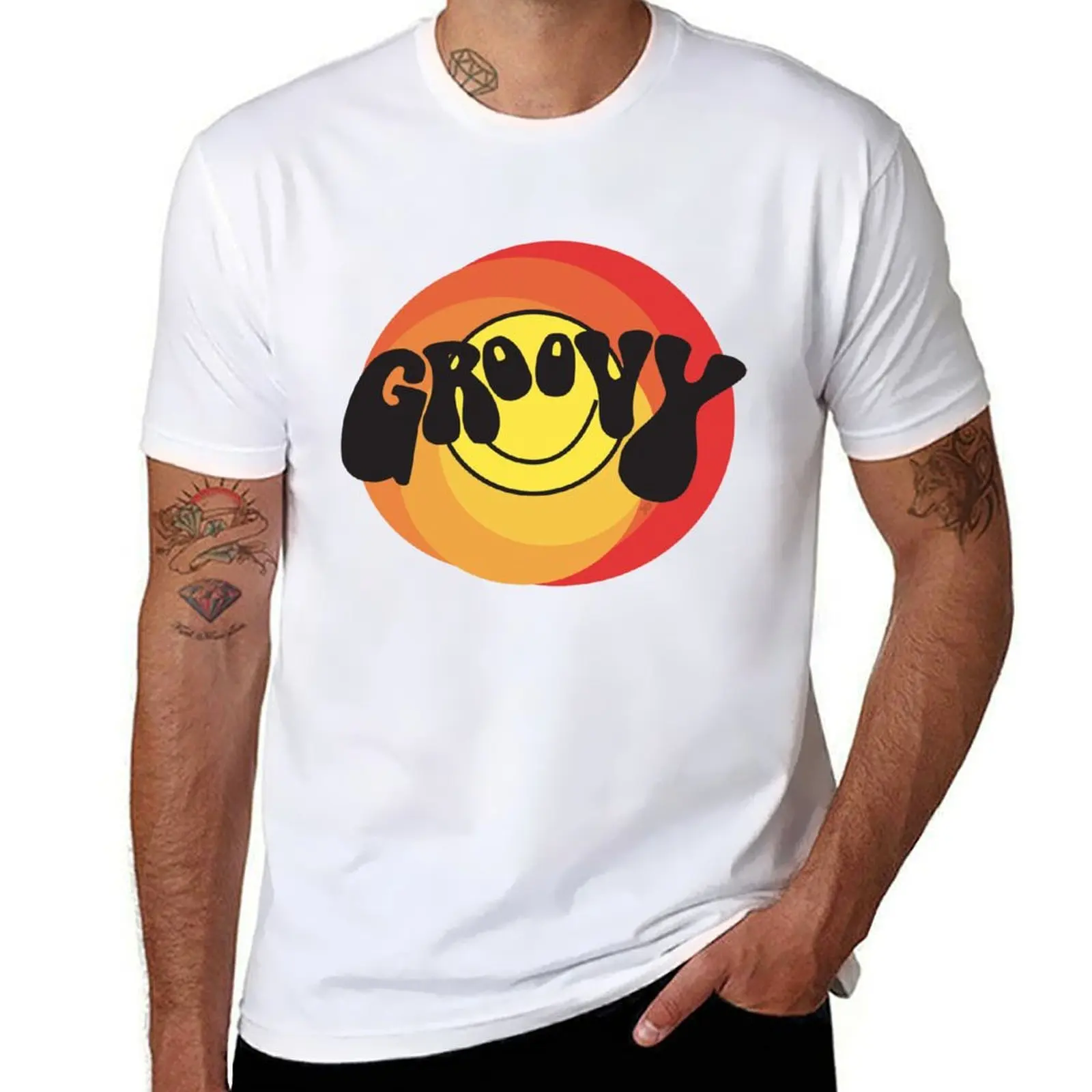 

Groovy - Retro shirt T-Shirt t shirts for man pack cotton man t shirt cotton T-Shirt