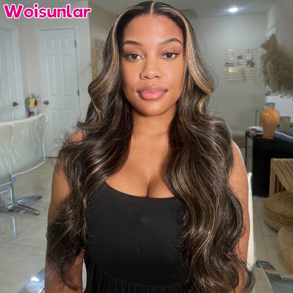 

36 дюймов Highlight 613 и черные парики из натуральных волос на кружеве, объемная волна, черные женщины, 13x4, прозрачные кружевные бразильские человеческие волосы