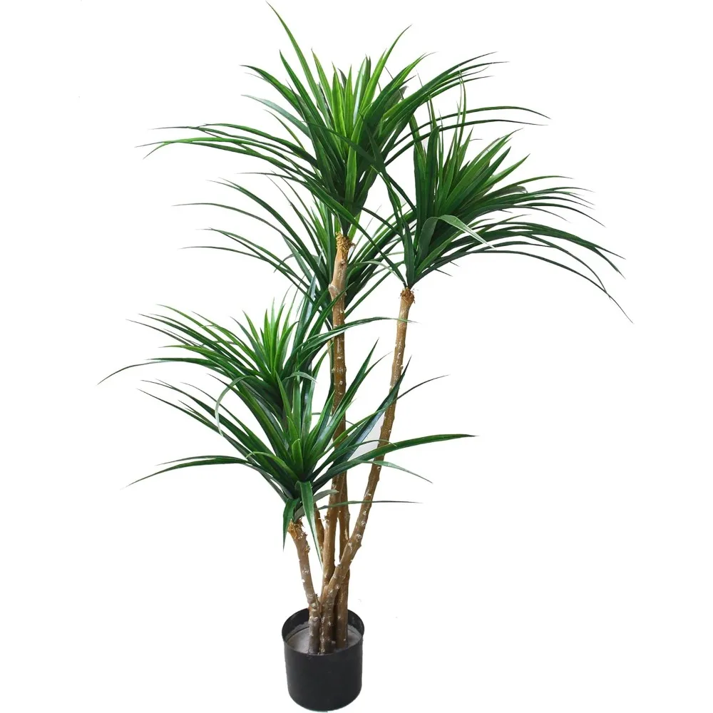 

Artificial Tree - 51-Inch Tropical Yucca Plant with Rubber Leaves and Natural Trunk for Living Room, Bedroom and Office - Faux