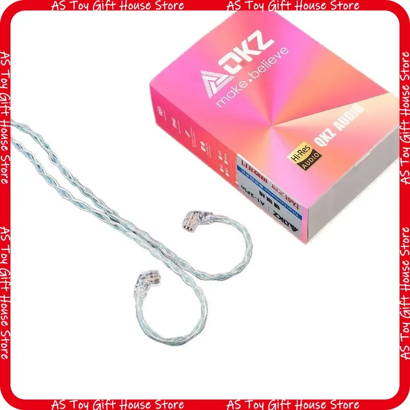 Qkz Headphone Upgrade Cable T1 200 Core Eight Strands Weaving Silver Plated 1 2M 3 5Mm 0 75Mm 2 Pin High End Hifi Audiophile view 4