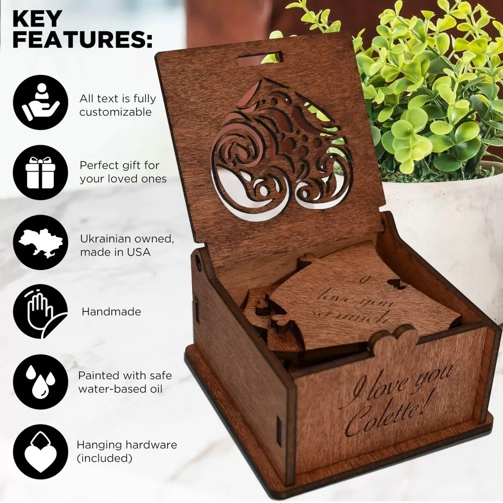 Wooden Material Wooden Heart Puzzle Interactive Design Heart Shape Reasons Puzzle Box Puzzle Box Style Romantic Gift Puzzle
